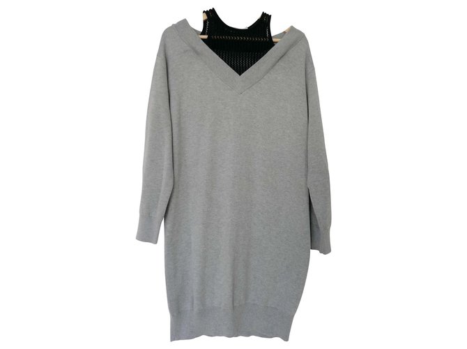 T By Alexander Wang gray cotton dress T alexander wang Grey  ref.116834