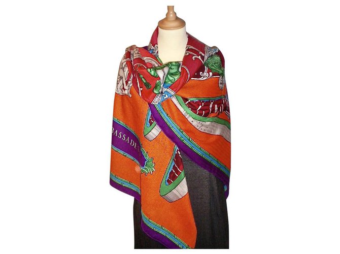 Hermès GRAND CARROSSE pour un AMBASSADEUR Cachemire Multicolore  ref.116870