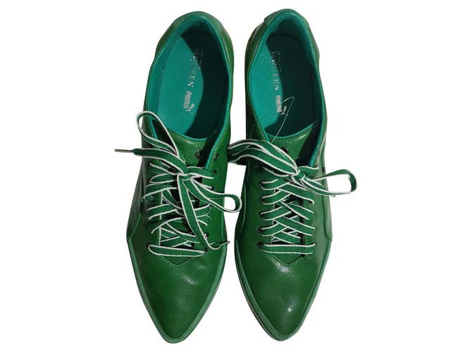 Alexander Mcqueen Sneakers Green Leather  ref.116876
