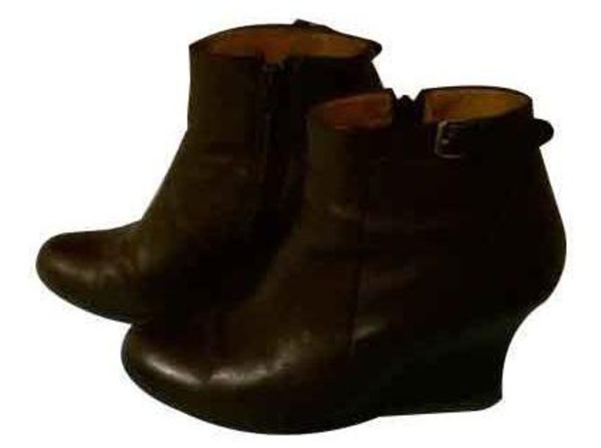 Lanvin Boots Nero Pelle  ref.116895