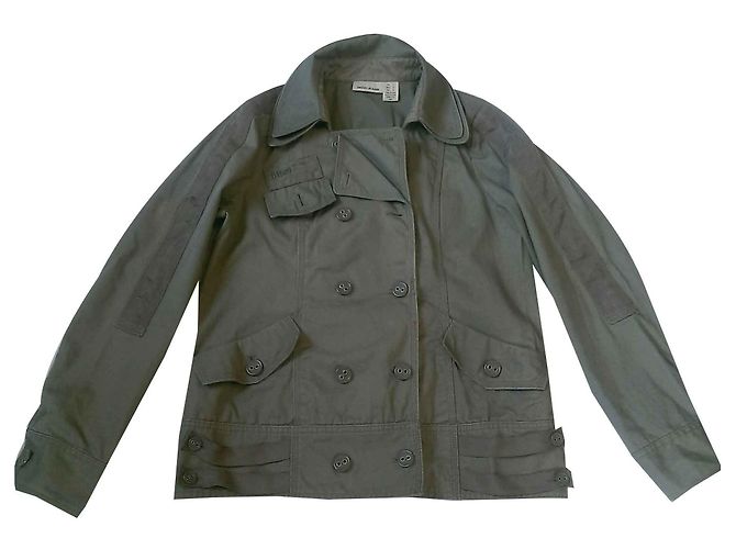 Chaqueta de algodón caqui Dkny
