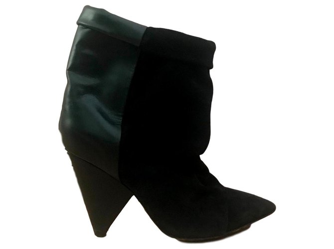 Isabel Marant Ankle Boots Black Suede Leather Deerskin  ref.117000