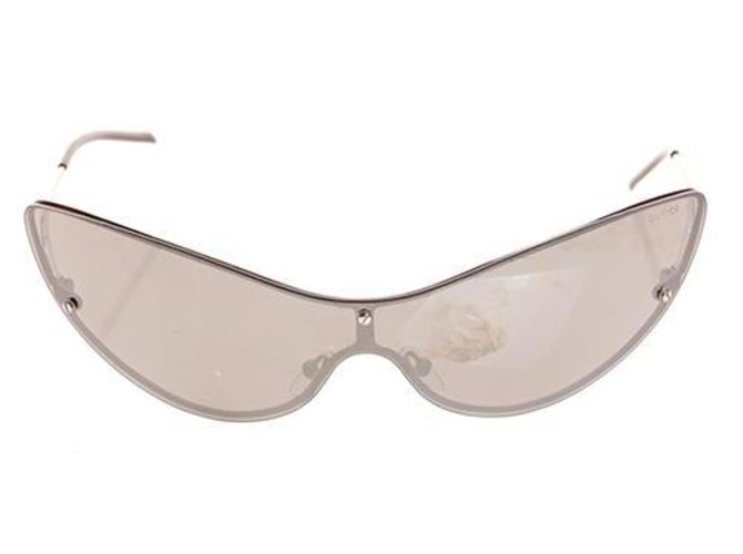 Gucci Silver Rimless Cat-Eye Sonnenbrille Silber Metall  ref.117054