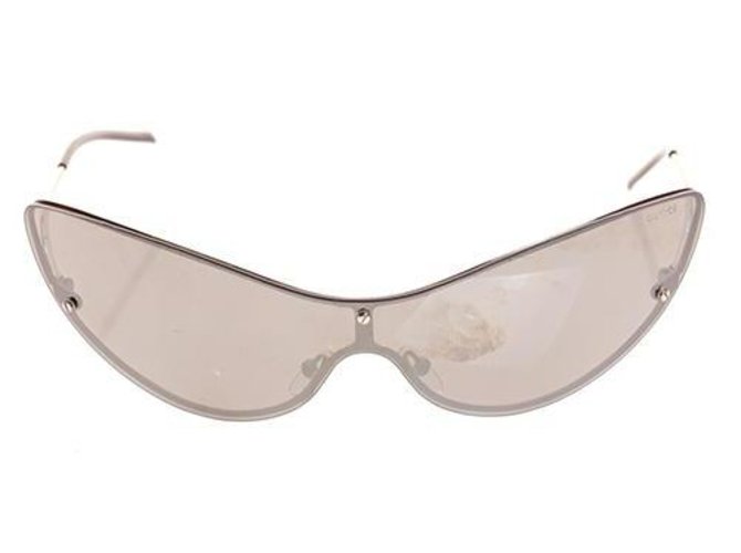 Gucci Silver Rimless Cat-Eye Sunglasses Silvery Metal  ref.117054