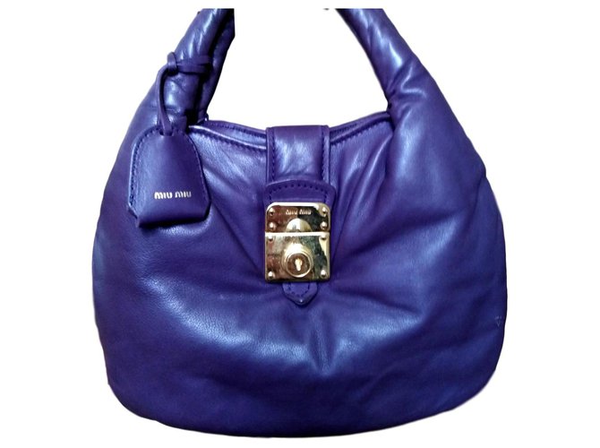 Miu Miu Mini bag Purple Leather  ref.117071