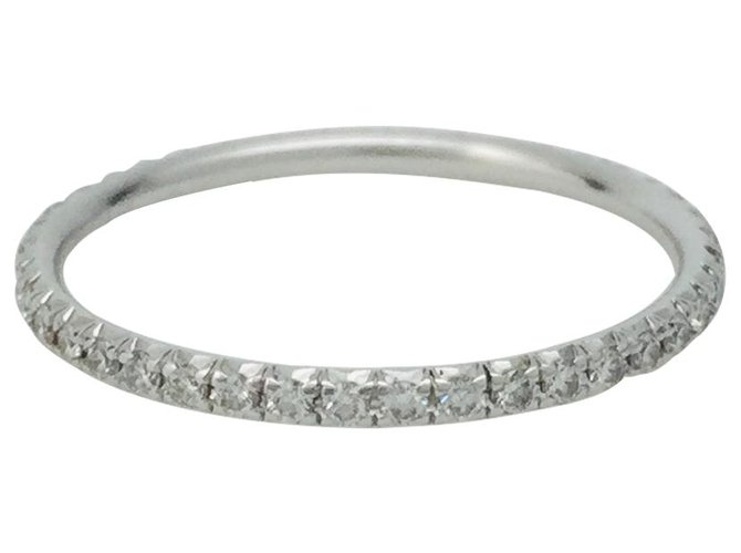 Tiffany & Co anel.,"Metro", ouro branco e diamantes.  ref.117129