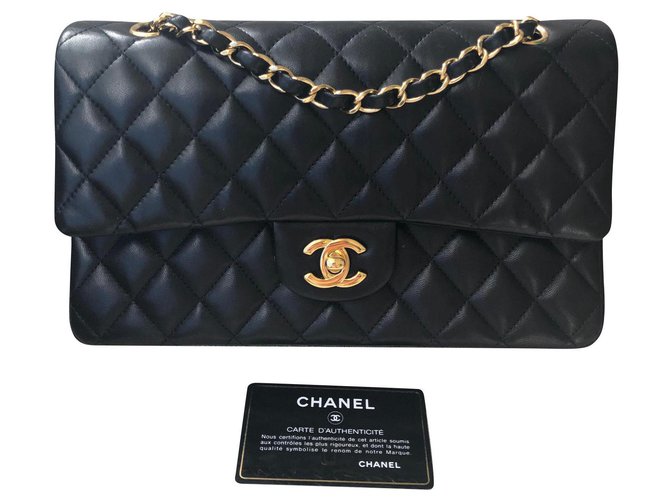 Classique Chanel Timeless Cuir Noir  ref.117139