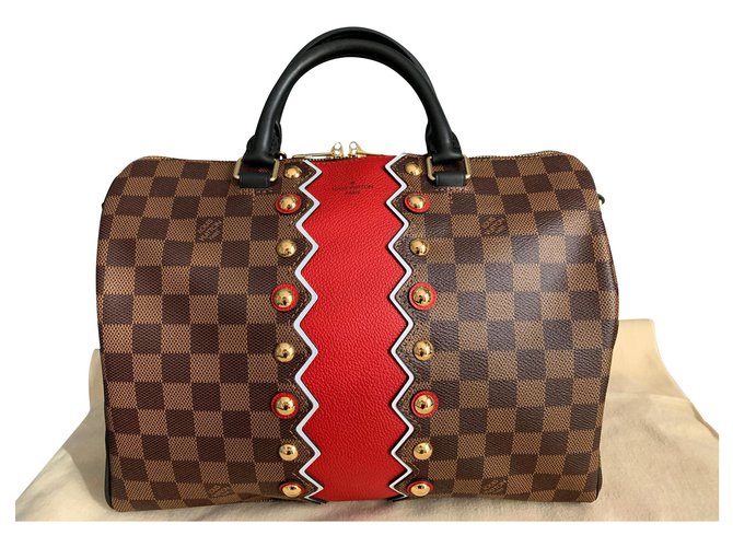 Sac Louis Vuitton speedy 30 Karakoram collection Brown Cloth  ref.117149