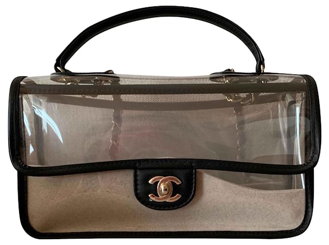 Chanel Coco Sand PVC Flap Bag Schwarz Kunststoff  ref.117205