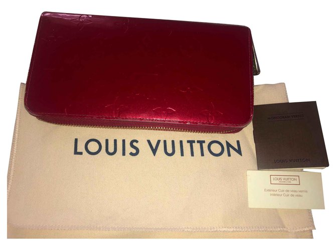 Louis Vuitton LV Vernis Zippy Wallet Rot Lackleder  ref.117219