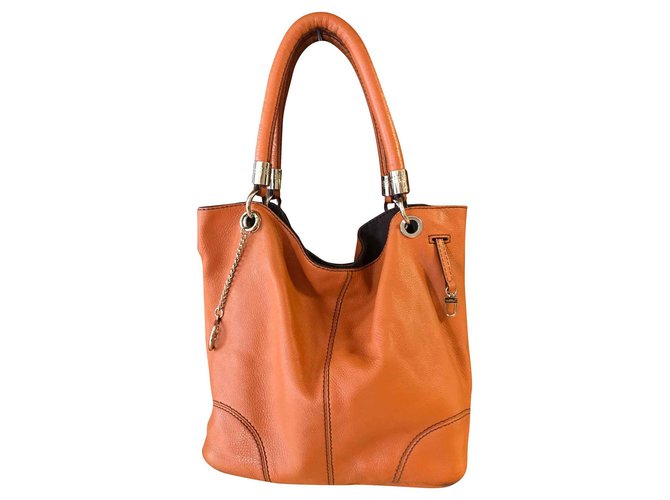 Lancel Estilo francés Naranja Cuero  ref.117223