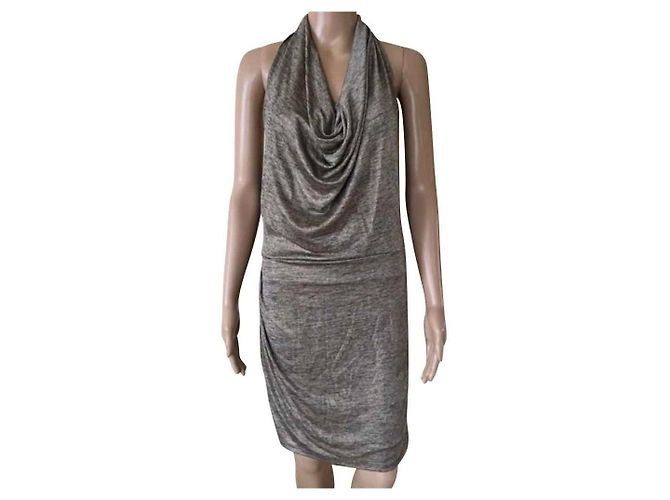 Autre Marque Kleid aus Polyester braun schwarz Größe L