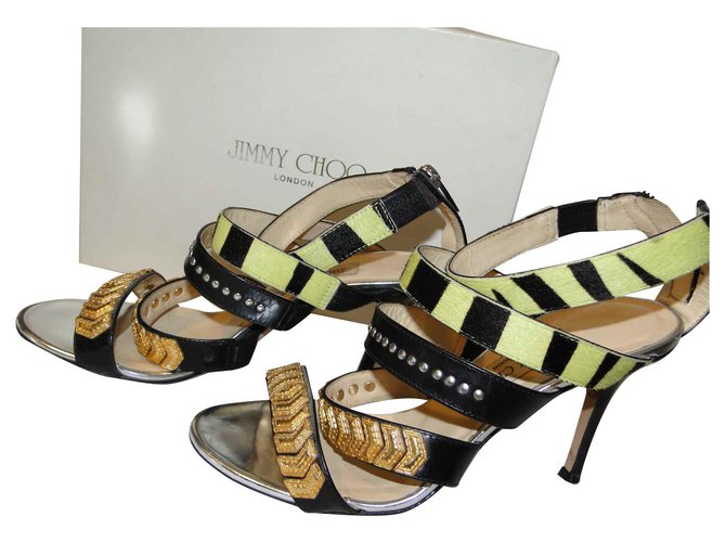 Jimmy Choo Sandals Multiple colors Leather Pony-style calfskin  ref.117255