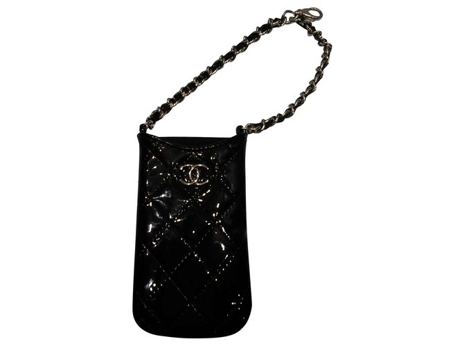 Chanel Clutch-Taschen Schwarz Lackleder  ref.117269