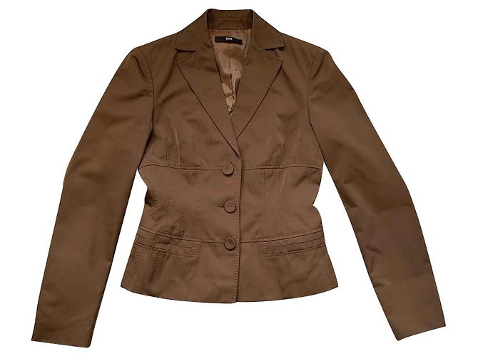 Hugo Boss Blazerjacke Khaki Baumwolle
