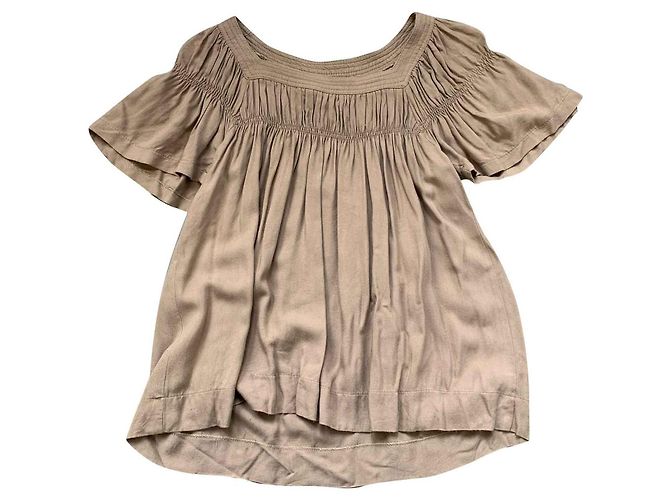 Maje Beige Viscose Top Größe 1
