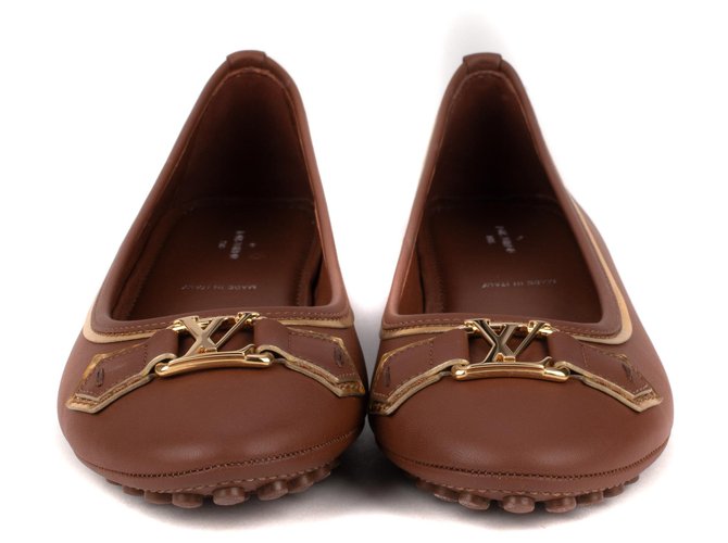 Louis Vuitton "Oxford Flat" ballerinas brown , taille 41, new condition! Leather  ref.117319
