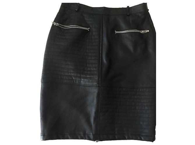 Jc De Castelbajac Saia de lápis de couro JC by CASTELBAJAC for ICEBERG Preto