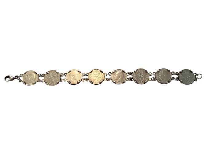 Autre Marque COIN BRACELET Silvery Silver-plated  ref.117358