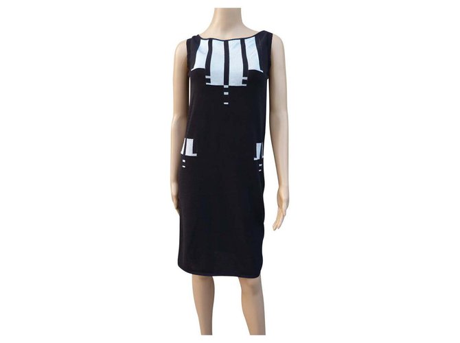 Karl Lagerfeld Dresses Black Silvery Synthetic Viscose  ref.117416