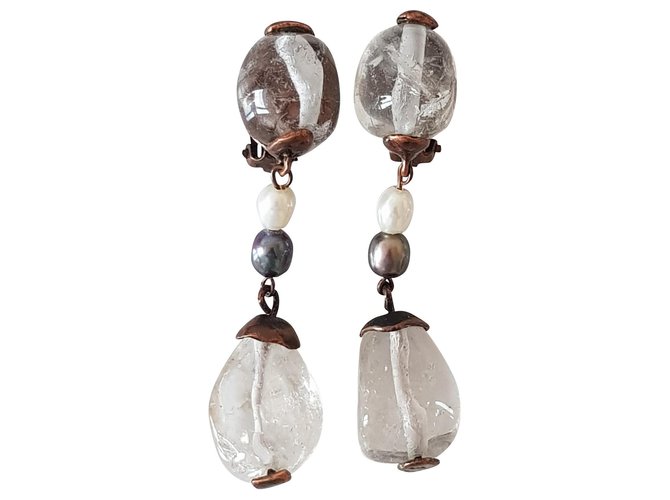 Yves saint Laurent vintage crystal earrings  ref.117424