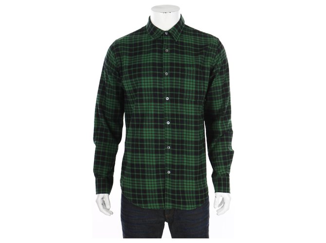 Autre Marque chemises Coton Noir Vert  ref.117432