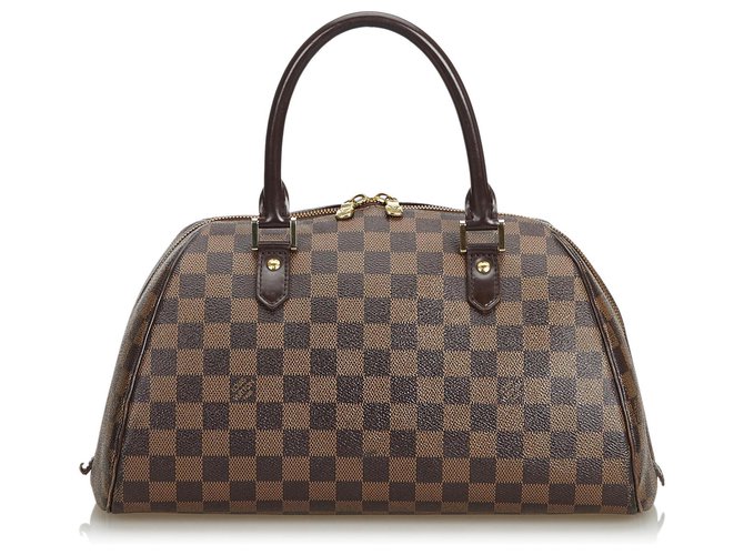 Louis Vuitton Brown Damier Ebene Ribera MM Leather Cloth  ref.117440