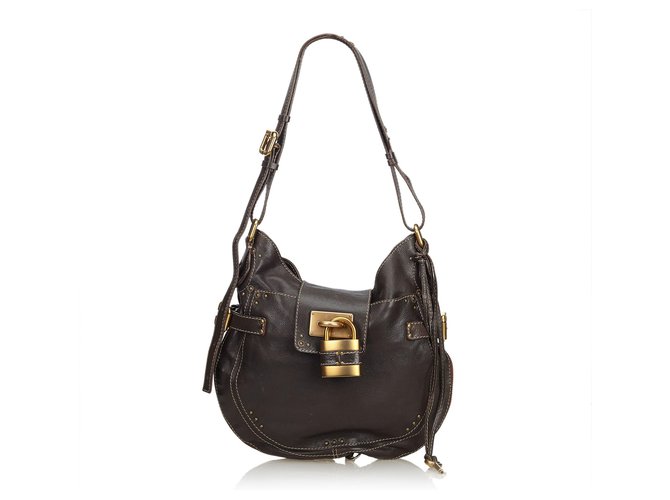 Chloé Chloe Brown Leather Paddington Shoulder Bag Dark brown  ref.117477