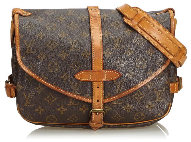 Louis Vuitton Brown Monogram Saumur 30 Leather Cloth  ref.117510