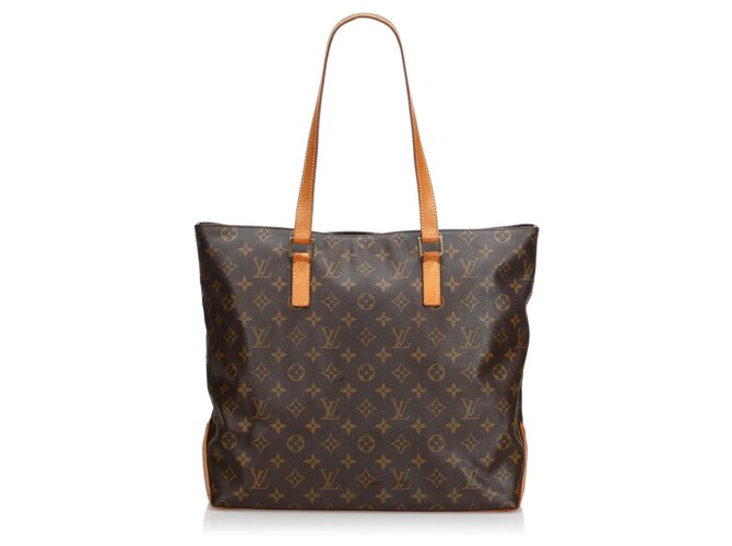 Louis Vuitton Cabas Monogram Marron Mezzo Cuir Toile  ref.117519