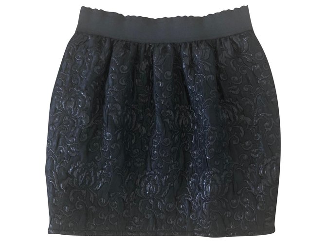 Dolce & Gabbana falda de cintura alta Negro Acetato  ref.117535
