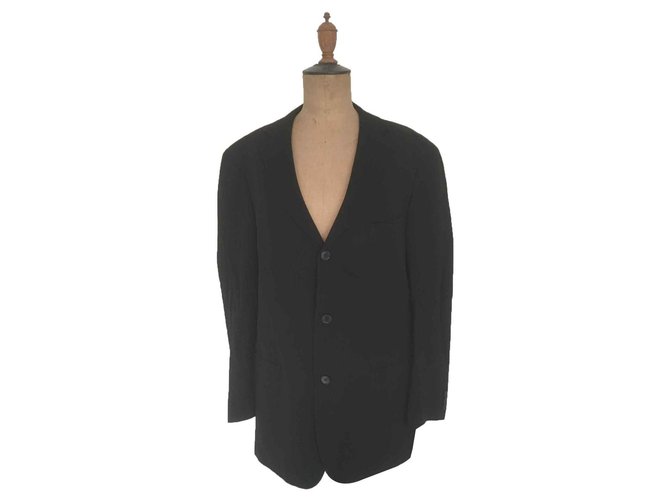 Blazer jacket 3 Hugo Boss buttons Black Wool  ref.117541