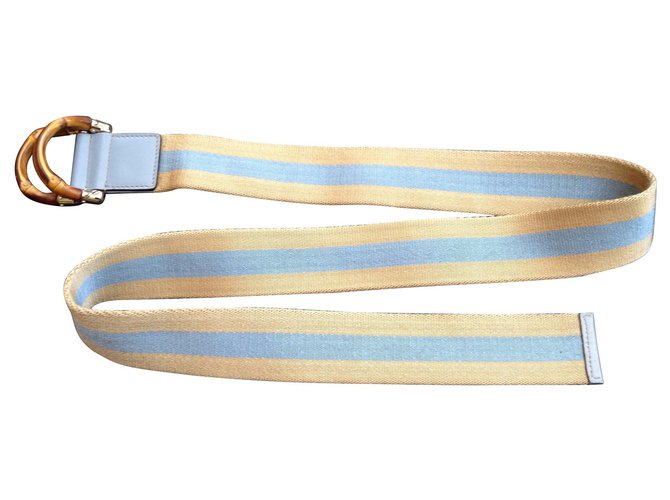 Gucci Belt with bamboo buckle Beige Grey  ref.117580