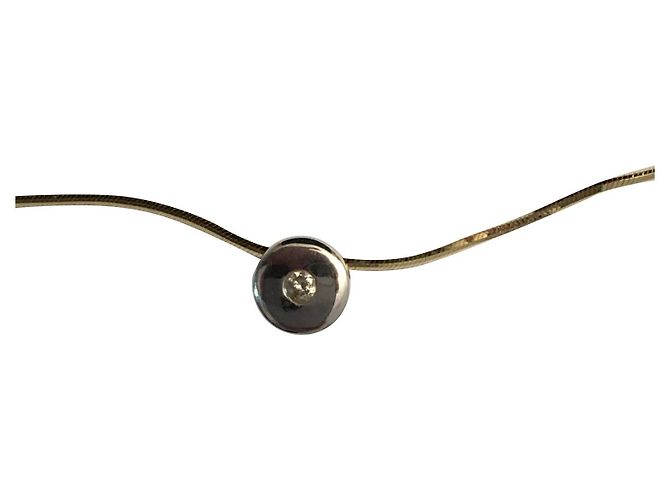 Autre Marque Collar serpentina de oro amarillo y oro blanco con diamante Plata Dorado