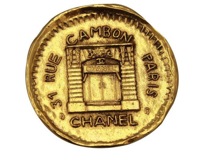 Chanel 31 Rue Cambon Dourado Metal  ref.117626