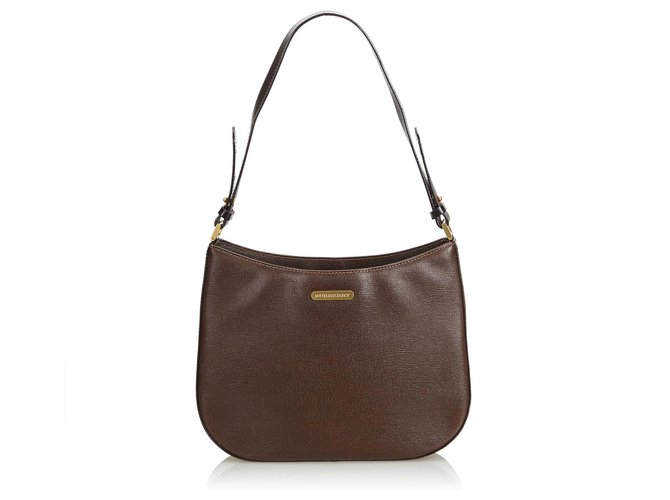 Burberry Brown Leather Shoulder Bag  ref.117659