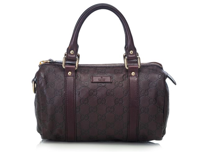 Gucci Brown Guccissima Leather Joy Boston Bag Dark brown ref.117683 Joli Closet