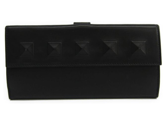 Bottega Veneta Black Studded Lambskin Leather Wallet  ref.117707