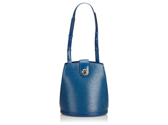 Louis Vuitton Blue Epi Cluny Azul Cuero  ref.117714