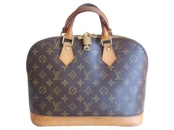 Louis Vuitton Alma PM Marrom Lona  ref.117747