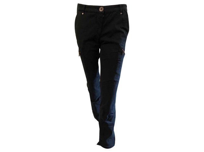 Versace Pantalones, polainas Negro Algodón  ref.117751