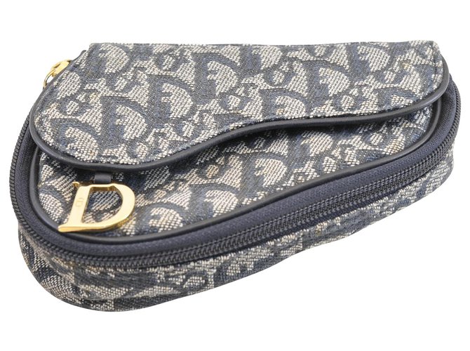 Dior Trotter Pouch Blue Cloth  ref.117759