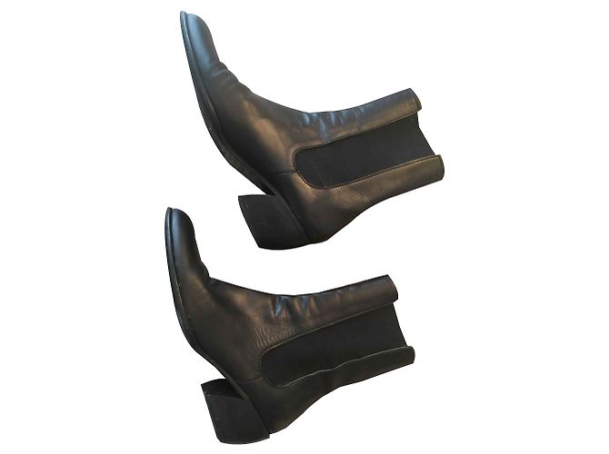 Autre Marque Botas de cuero genuino Negro