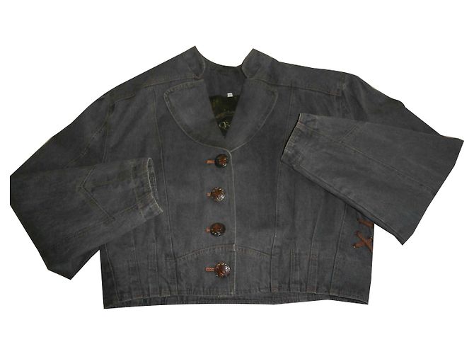 Autre Marque Chaqueta de algodón gris oscuro talla 40 Gris antracita