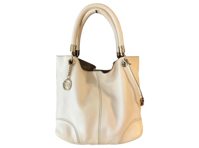 Lancel Dom francês Branco Couro  ref.117821