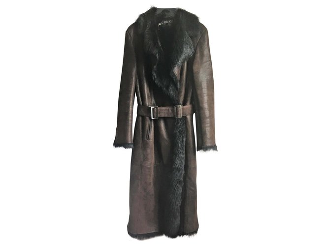 Gucci Coats, Outerwear Chocolate Fur  ref.117837