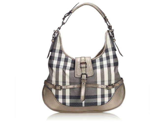 Authentic Burberry Nova Check Handbag  Leather handle, Burberry plaid,  Handbag