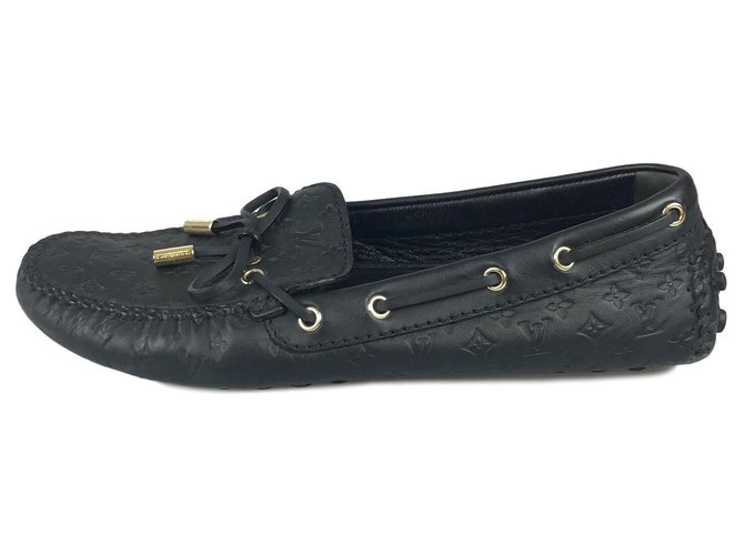 Louis Vuitton Black Leather Gloria Flat Loafer  ref.117904