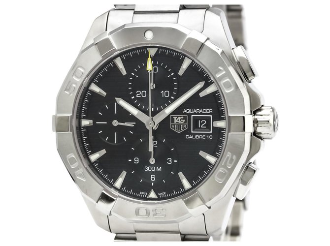 Tag Heuer Silver Stainless Steel Aquaracer Automatic Watch CAY2110.BA0927 Black Silvery Metal  ref.117935