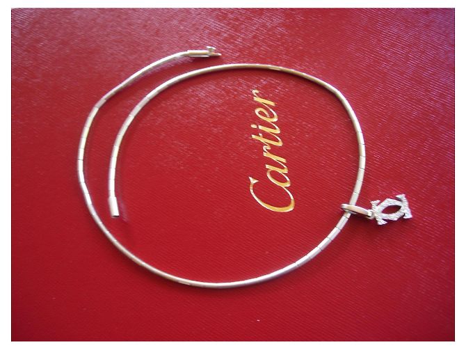 Colar Cartier e colar em ouro branco e diamantes Prata